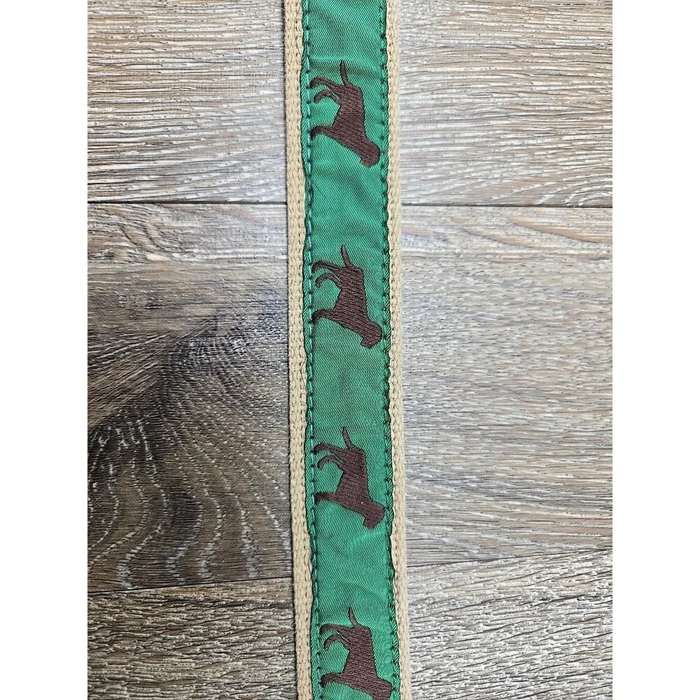 J. Bailey Buddy Belt Brown Lab Leather Canvas Ribbon Belt - 20 Inches